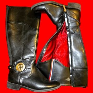 Tommy Hilfiger Riding Boots, W6, All Black